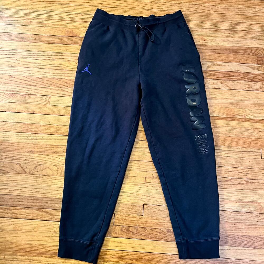 Air Jordan Pants Mens Medium XI 11 Retro Legacy Jumpman Fleece Black BQ0195 *
